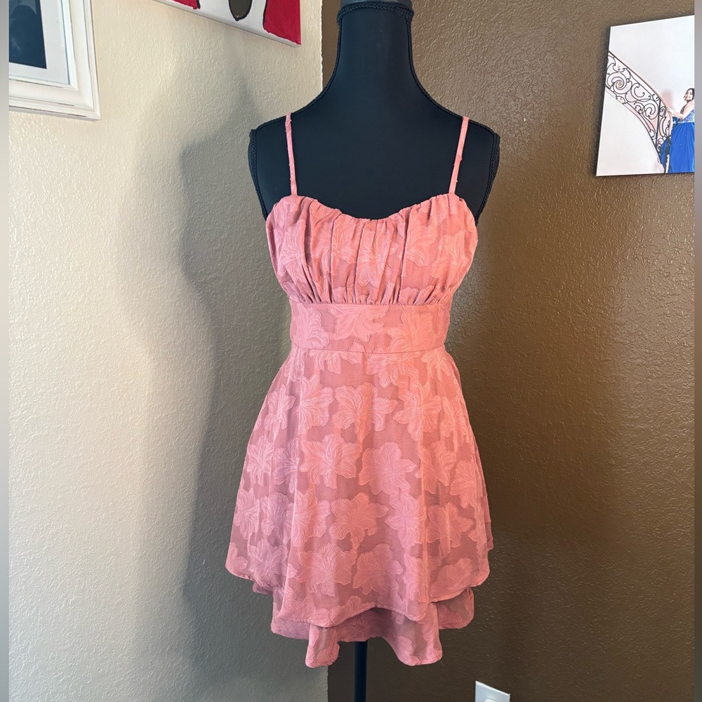 Speechless Coral Smocked Dress